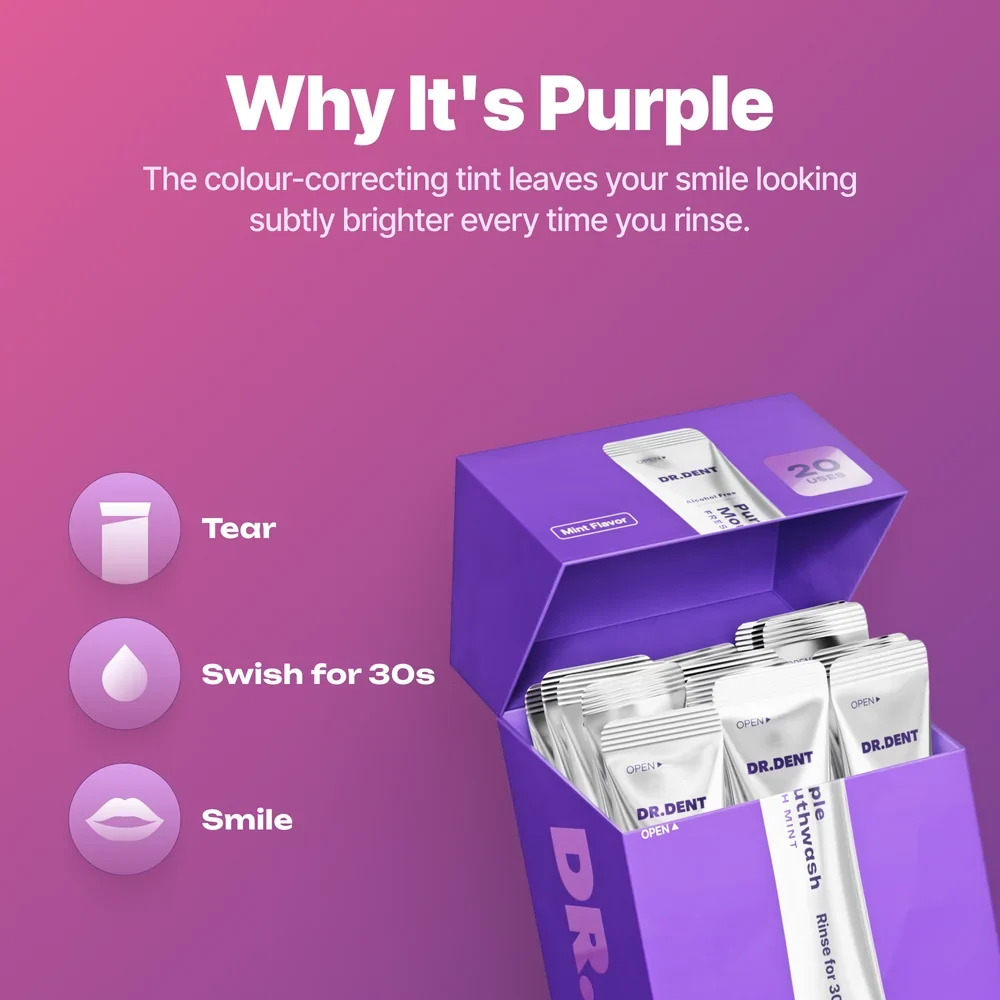 Purple Mouthwash - Color Correcting Whitening Sachets