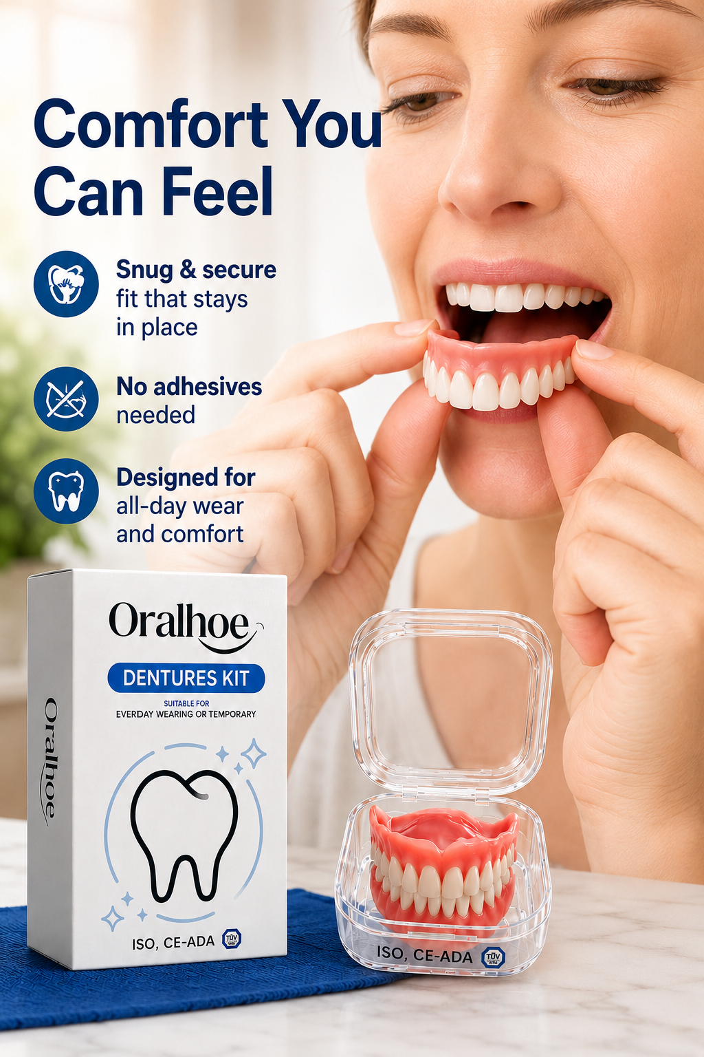 Instant Full Restoration Dentures – Fit At Home In Minutes