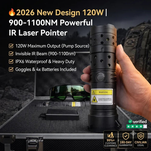 🔥2026 New Design 120W 900-1100NM Powerful IR Laser Pointer